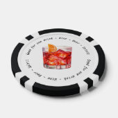 Monogram Mr. Mrs. Negroni Drink Voucher Trouwen Poker Chips (Enkel)