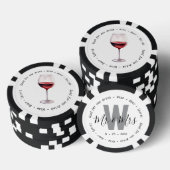 Monogram Mr. Mrs. Red Wine Drink Voucher Trouwen Poker Chips (Opstapeling)