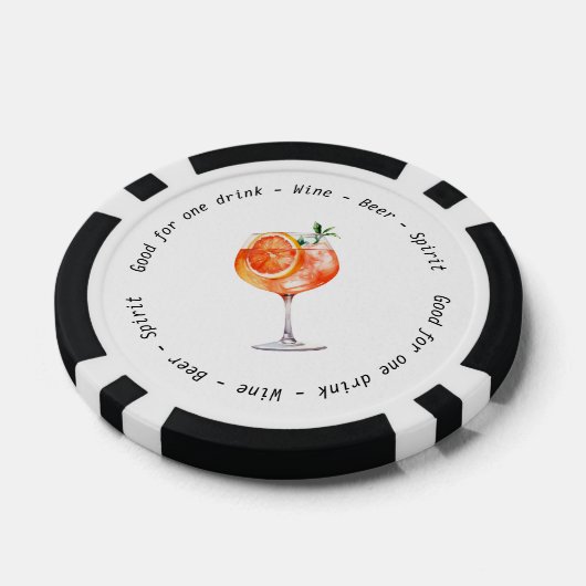 Monogram Mr. Mrs. Spritz Drink Voucher Trouwen Poker Chips (Enkel)