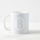 Monogram Mug Letter B, Blue Striped Koffiemok (Links)