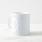 Monogram Mug Letter D, Blue Striped (Devant gauche)