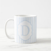 Monogram Mug Letter D, Blue Striped (Gauche)