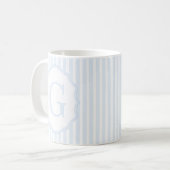 Monogram Mug Letter G, Blue Striped (Devant gauche)
