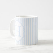 Monogram Mug Letter H, Blue Striped (Devant gauche)