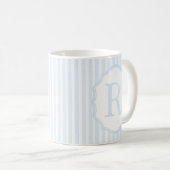 Monogram Mug Letter R, Blue Striped (Devant droit)