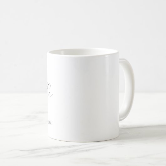 Monogram Mug with Initial and Name, Simple Koffiemok (Voorkant rechts)