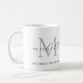 Monogram Mug with Initial and Name, Simple Koffiemok (Links)