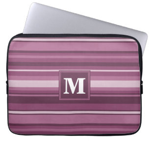 Monogram muggenstrepen laptop sleeve