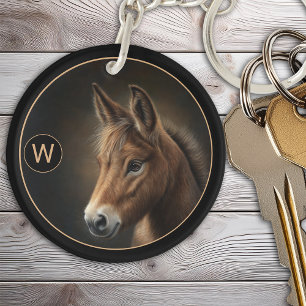 Monogram Mule Equine Portrait Sjabloon Sleutelhanger