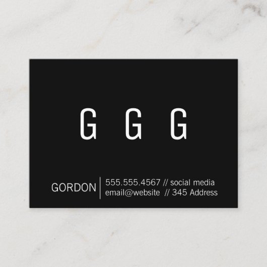 Monogram / Multiples (zwart) Visitekaartje (Voorkant)