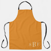 Monogram Mustard Yellow Boho Fall Kitchen Gift Schort (Voorkant)
