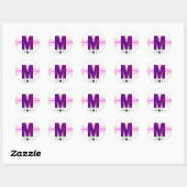 Monogram muziekletter M Ronde Sticker (Vel)