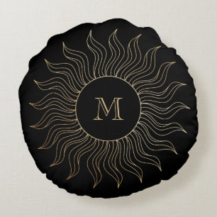 Monogram My Sun en Moon Celestial Gold Black Rond Kussen
