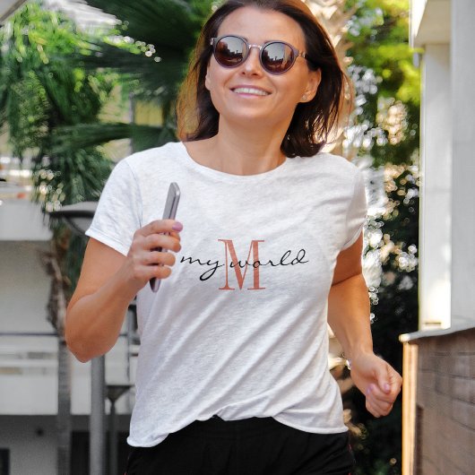 Monogram 'my world' Activewear Classic White T-shirt