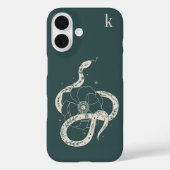 Monogram Mystical Botanical Snake Illustration Case-Mate iPhone Case (Achterkant)