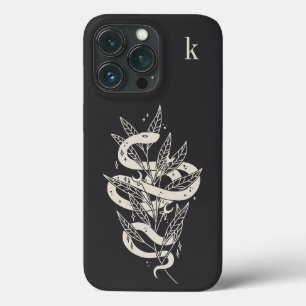 Monogram Mystical Botanical Snake Illustration iPhone 13 Pro Hoesje