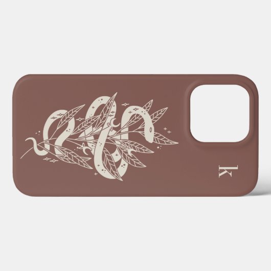 Monogram Mystical Botanical Snake Illustration Case-Mate iPhone Case (Achterkant (horizontaal))