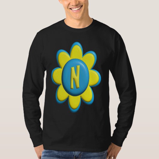Monogram N  Colorful Flower T-shirt (Voorkant)