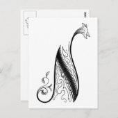 monogram N in zwart-wit Briefkaart (Voorkant / Achterkant)