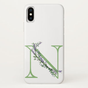 Monogram N Lavender Eucalyptus iPhone X Hoesje