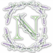 Monogram N Lavender Eucalyptus Sticker (Voorkant)