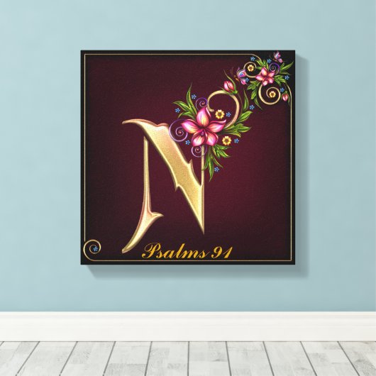 Monogram N Premium gestreken Canvas (gloss) (Insitu (Houten vloer))