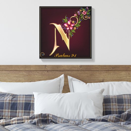 Monogram N Premium gestreken Canvas (gloss) (Insitu (Slaapkamer))