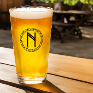 Monogram N - Viking stijl - pint glas