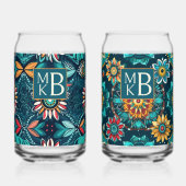 Monogram Naadloze boho print kleurrijk Blikvorm Glas (Voorkant)