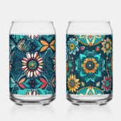 Monogram Naadloze boho print kleurrijk Blikvorm Glas (Links)