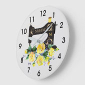 Monogram naaimachine, geel grote klok (Hoek)