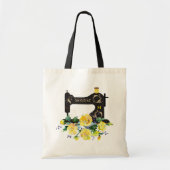 Monogram  naaimachine, geel tote bag (Voorkant)