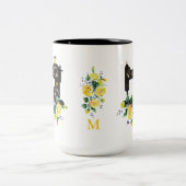 Monogram  naaimachine, geel tweekleurige koffiemok (Center)