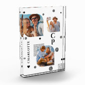 Monogram Naam 3 Foto Collage Trendy Foto Blokken (Links)