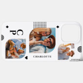 Monogram Naam 3 Foto Collage Trendy Modern Case-Mate iPhone Case (Achterkant (horizontaal))