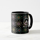 Monogram Naam Atoomstructuur Wetenschap Mok (Voorkant rechts)