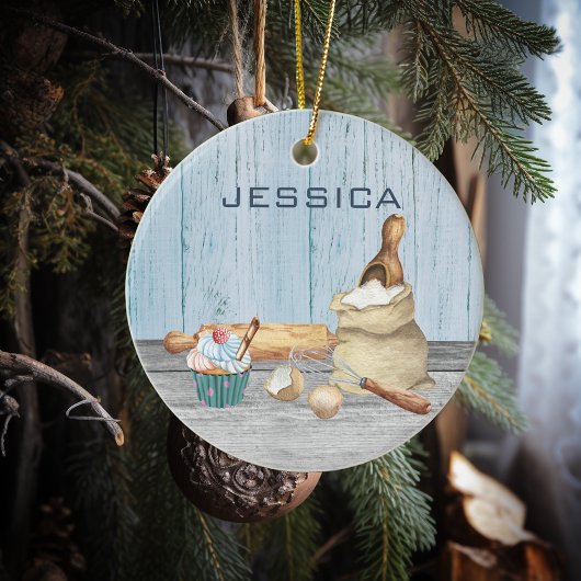 Monogram Naam Bake Gift Keramisch Ornament