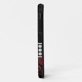 Monogram Naam Black Red Damask iPhone 5 Hoesje (Achterkant/links)