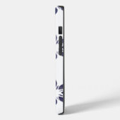 Monogram Naam Blauwe Roze Waterverf Retroflower Case-Mate iPhone Case (Achterkant / Links)