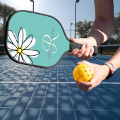 Monogram naam bloem Daisy Pickleball Paddle