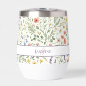 Monogram Naam Bloem Wildflower Boho Lavendel Chic (Voorkant)