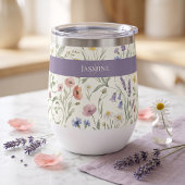 Monogram Naam Bloem Wildflower Boho Lavendel Chic
