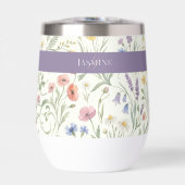 Monogram Naam Bloem Wildflower Boho Lavendel Chic (Voorkant)