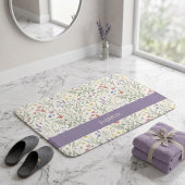 Monogram Naam Bloem Wildflower Boho Lavendel Chic Badmat