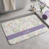 Monogram Naam Bloem Wildflower Boho Lavendel Chic Badmat
