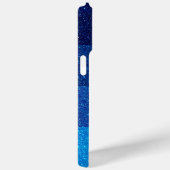 Monogram Naam Blue glitter Case-Mate iPhone Case (Achterkant / Rechts)