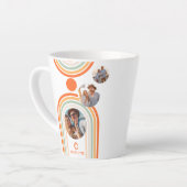 Monogram naam Boho Arch Multi Photo Trendy Girly Latte Mok (Linkerhoek)