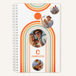 Monogram naam Boho Arch Multi Photo Trendy Girly Notitieboek