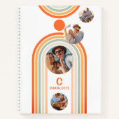 Monogram naam Boho Arch Multi Photo Trendy Girly Notitieboek (Voorkant)