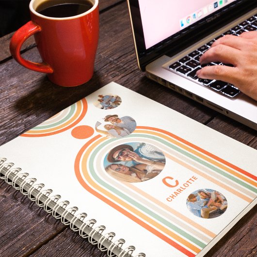 Monogram naam Boho boog Meerdere foto's Trendy mei Notitieboek